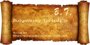 Bulyovszky Tulipán névjegykártya